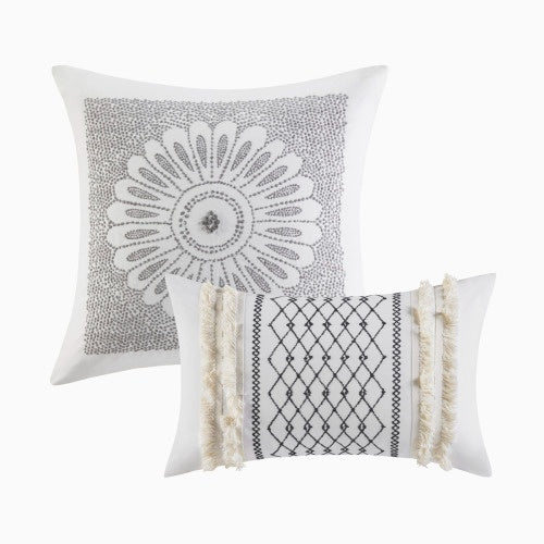 The Artisanal Cotton & Chenille Printed Duvet Set