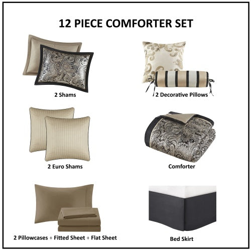 The Midnight Sanctuary 12-Piece Complete Bedroom Suite (Full)