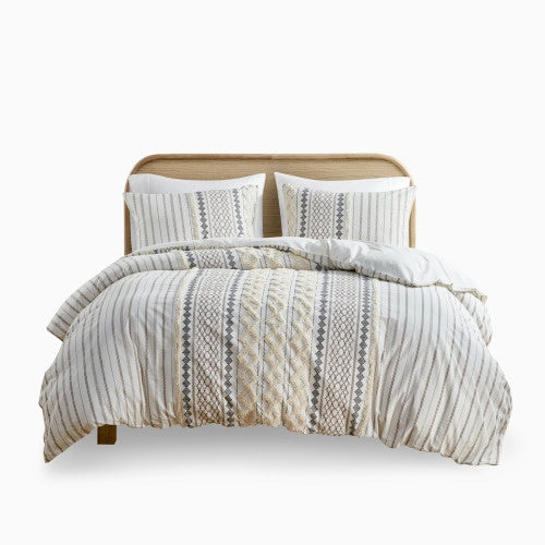 The Artisanal Cotton & Chenille Printed Duvet Set