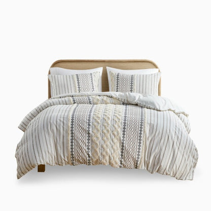 The Artisanal Cotton & Chenille Printed Duvet Set