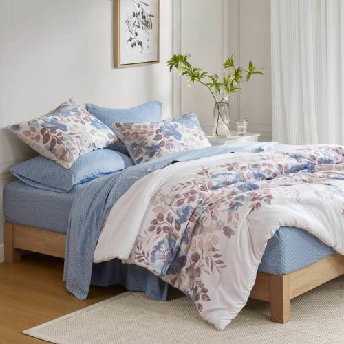 The Botanical Azure Foundation Queen Comforter & Sheet Suite