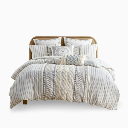 The Artisanal Cotton & Chenille Printed Duvet Set