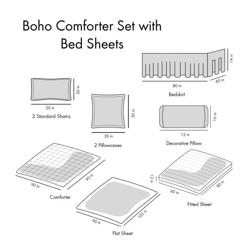 The Boho Sanctuary Queen Comforter & Sheet Suite