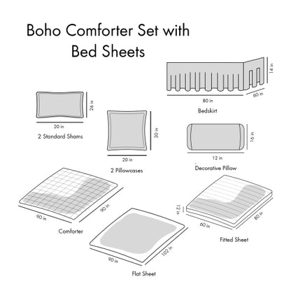 The Boho Sanctuary Queen Comforter & Sheet Suite