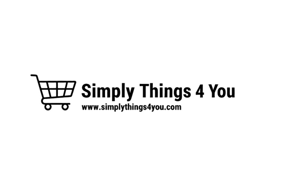 Logo with a shopping cart icon and text 'www.simplythings4you.com' on a white background